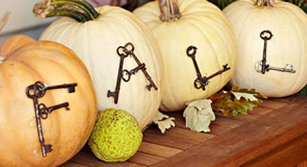 Pumpkins Decorated with Keys