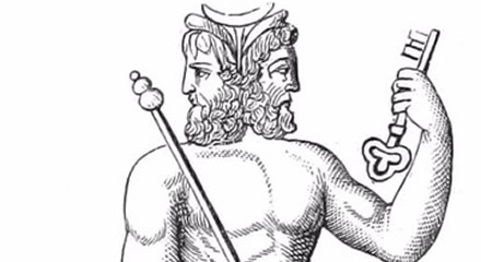Janus, the two-headed Ancient Roman god of doors