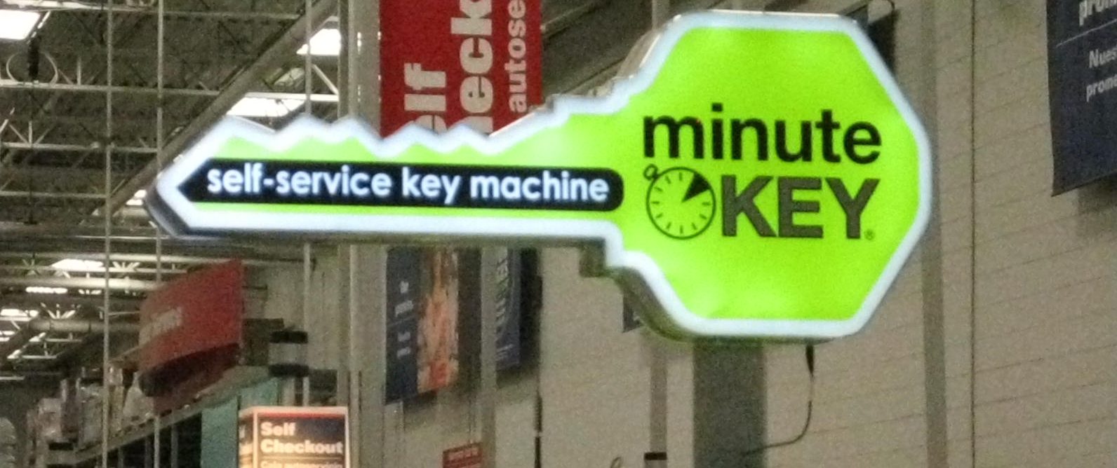 Copying a key with the minuteKey kiosk at Walmart 