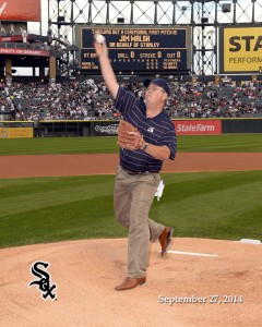Jim Walsh Throwing Ceremonial First Pitch on behalf of Stanley