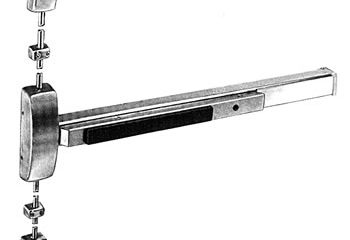 8710 SURFACE VERTICAL ROD DEVICE SATIN STAINLESS STEEL