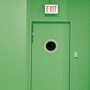 green-porthole-door